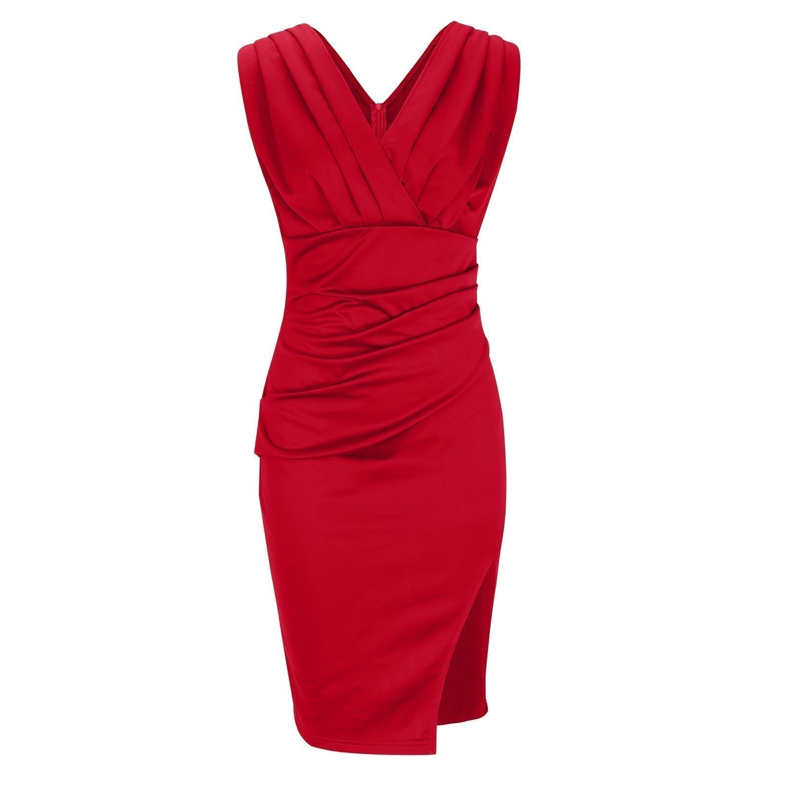 Regalia™ – Elegante getailleerde jurk met V-hals en split