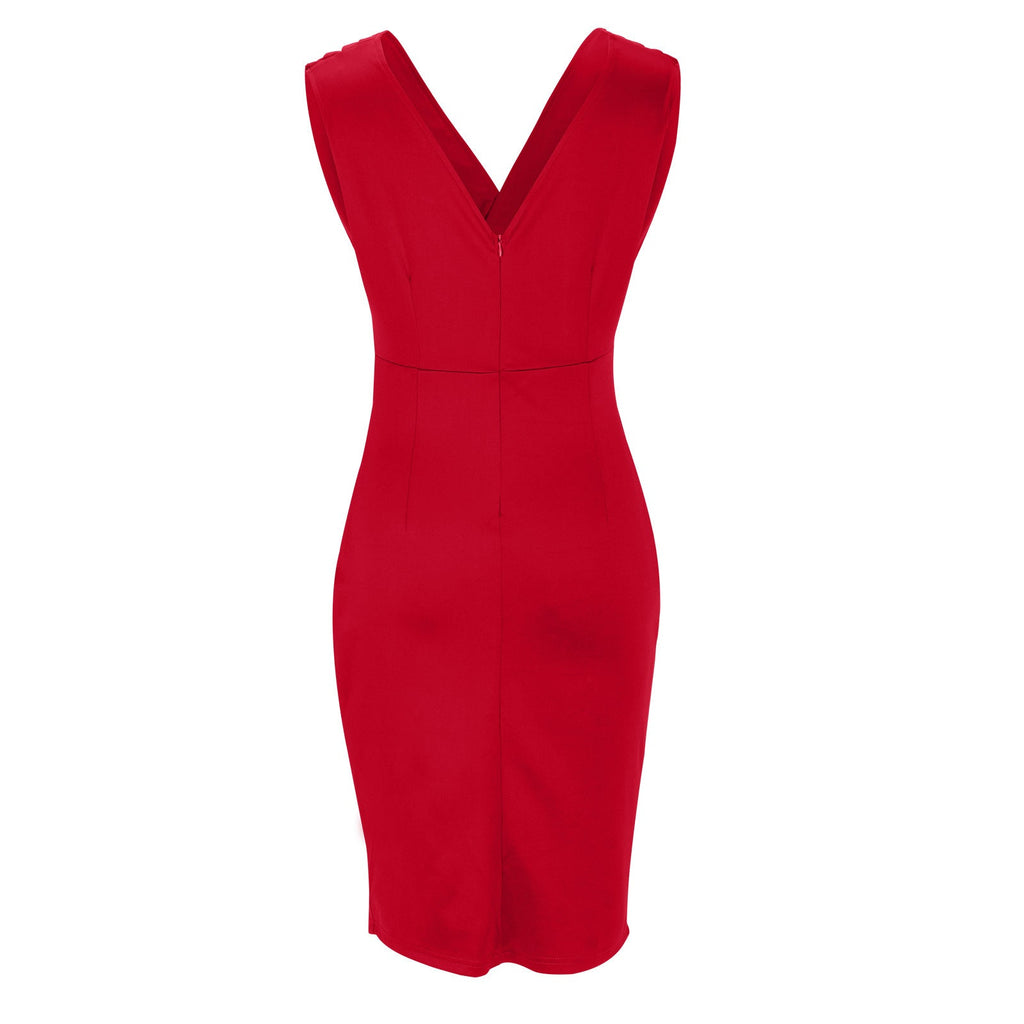Regalia™ – Elegante getailleerde jurk met V-hals en split