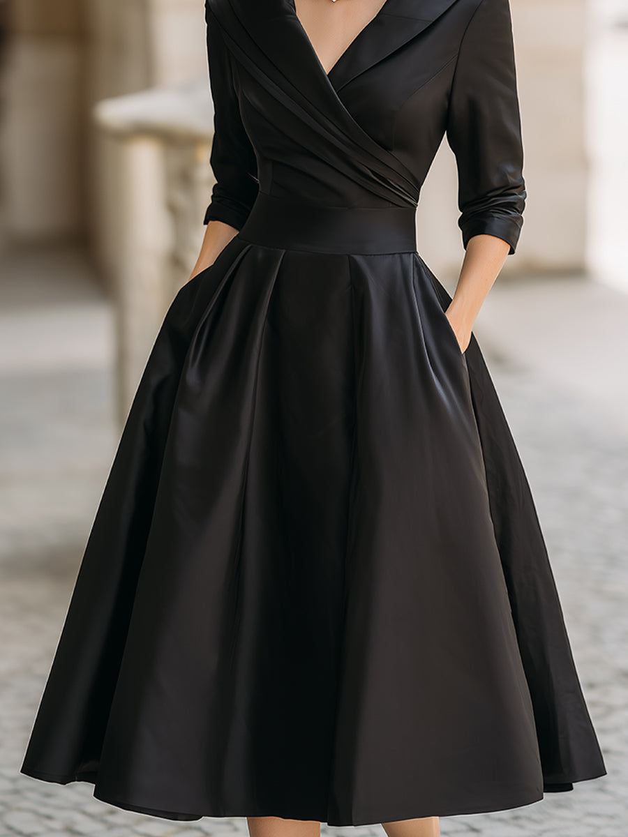 Lea™ – Elegante midi-jurk met subtiele glans