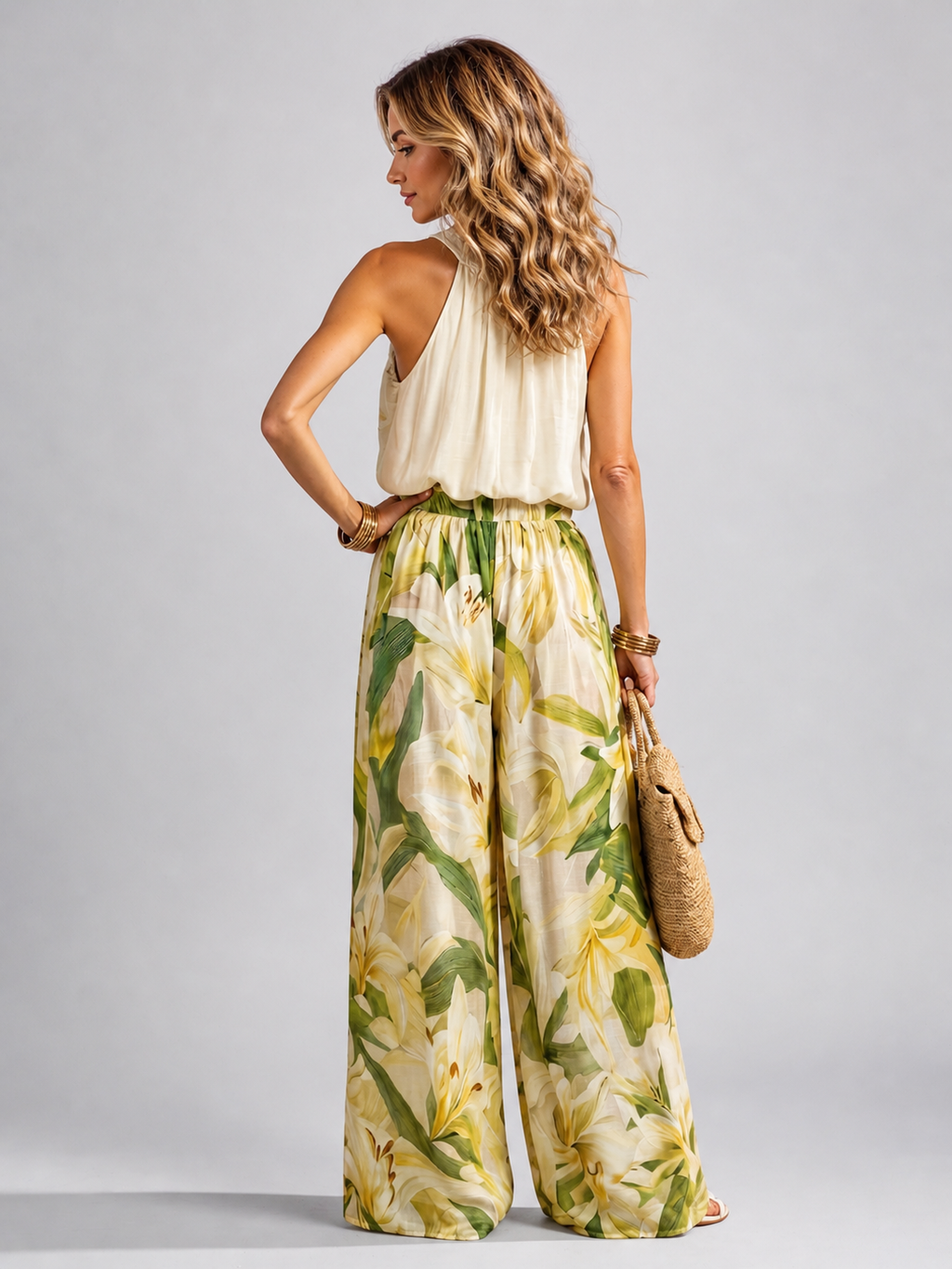 Yvonne | Tweedelige set met bloemenprint
