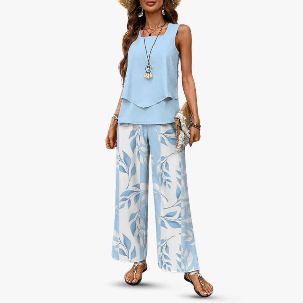 Amara™ – Premium tweedelige set met mouwloze top en broek