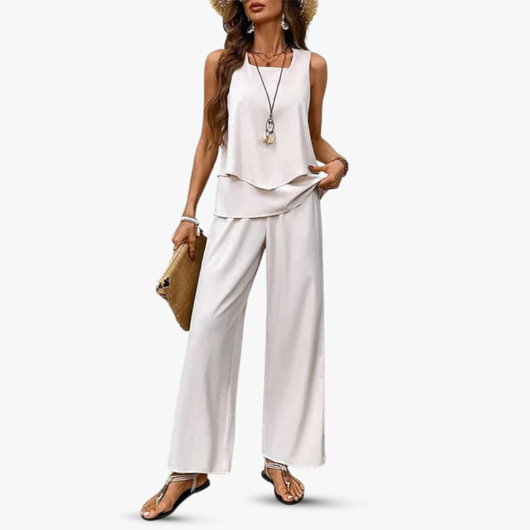 Amara™ – Premium tweedelige set met mouwloze top en broek