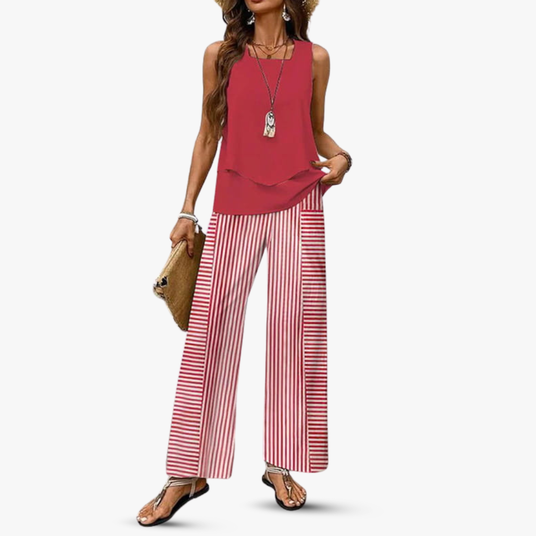 Amara™ – Premium tweedelige set met mouwloze top en broek