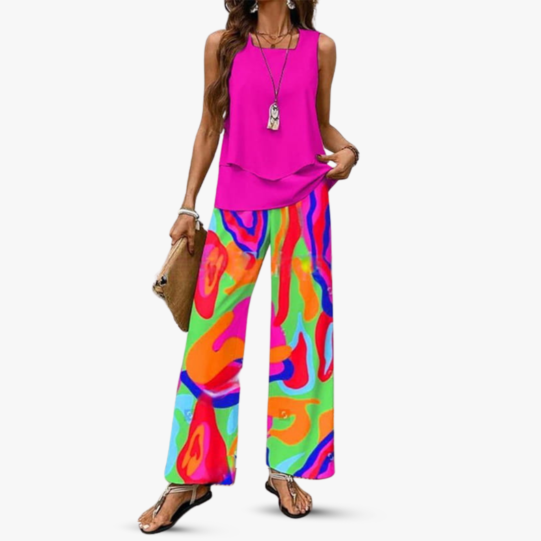 Amara™ – Premium tweedelige set met mouwloze top en broek