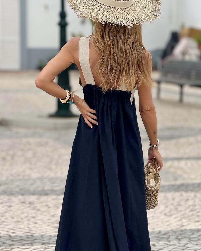 Salve™ – Elegante jurk met contrastkleur