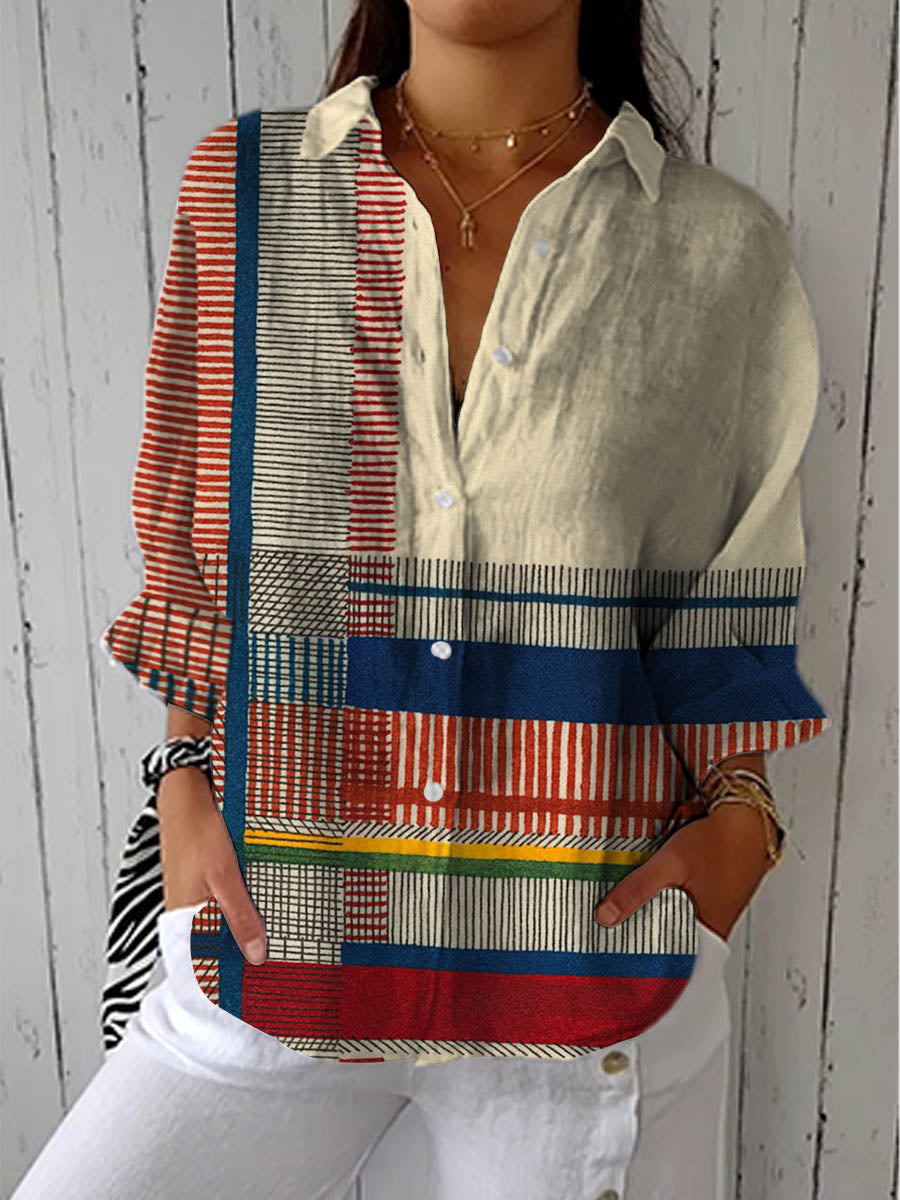 Freyja | Artistiek Patroon Blouse