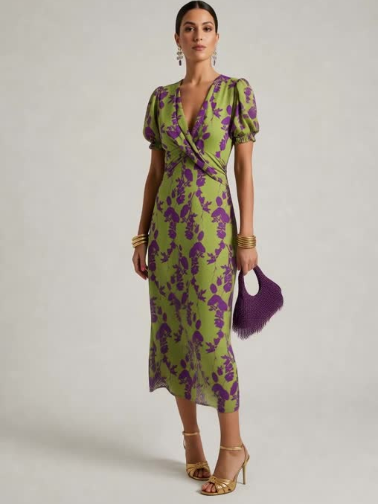 Michaela | Midi-jurk met bloemenprint