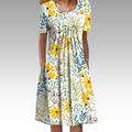 Ziva™ – Elegante jurk met bloemenprint en buikbedekking