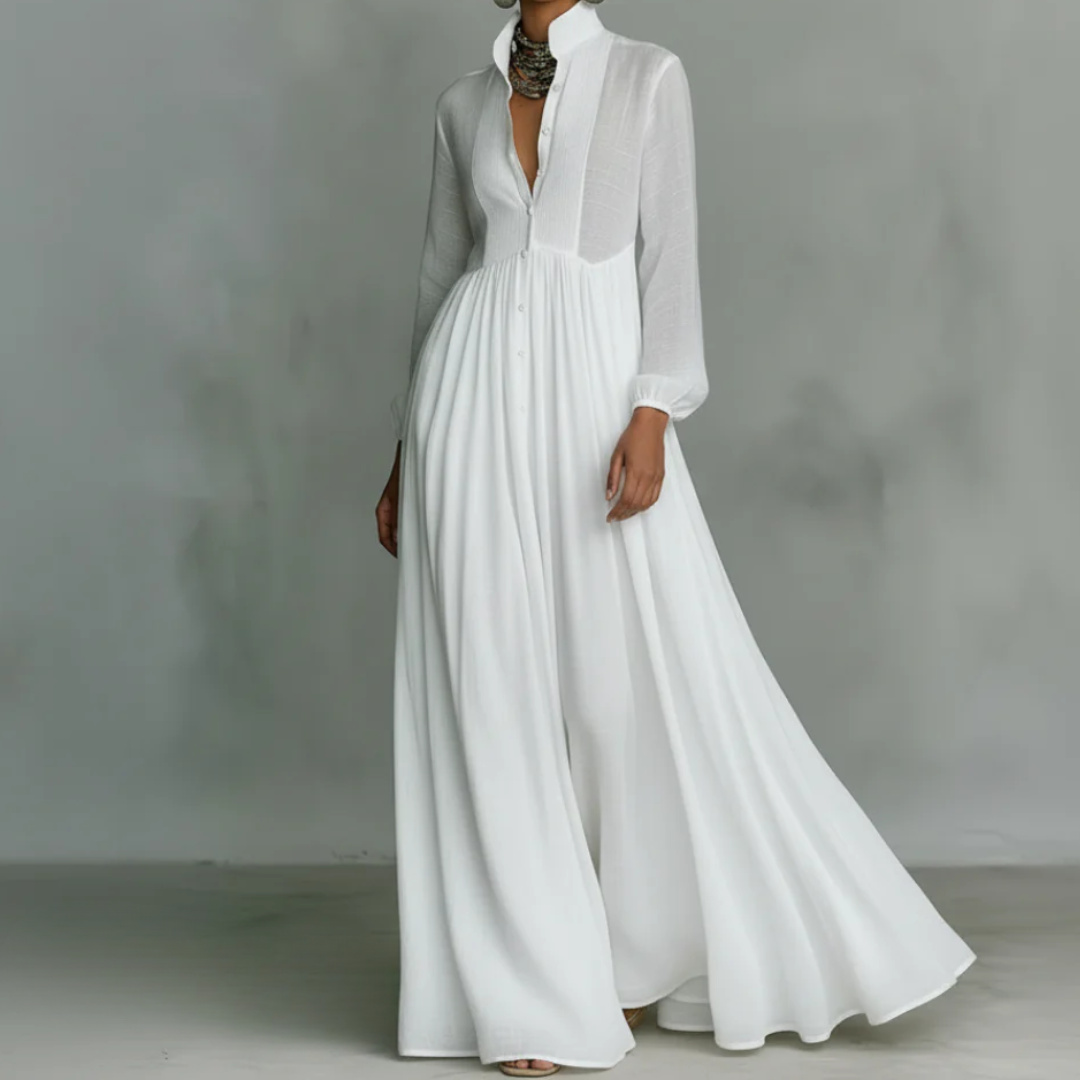 Gail™ – Minimalistische maxi-jurk van katoen