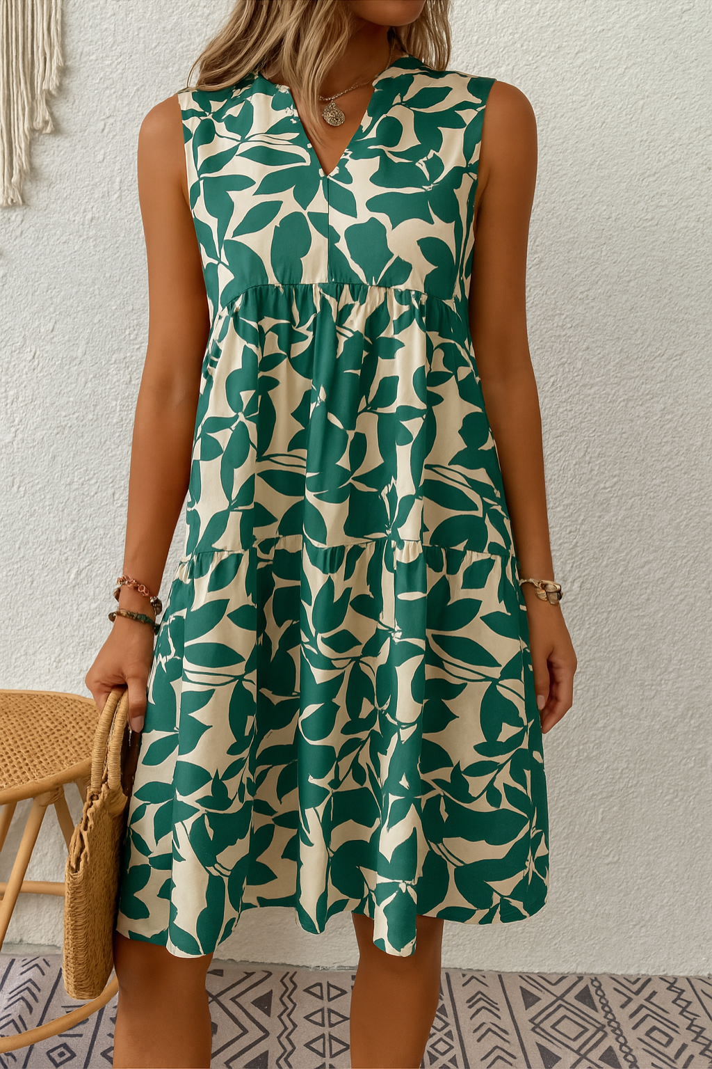 Sunelva™ – Zomers chique midi-jurk
