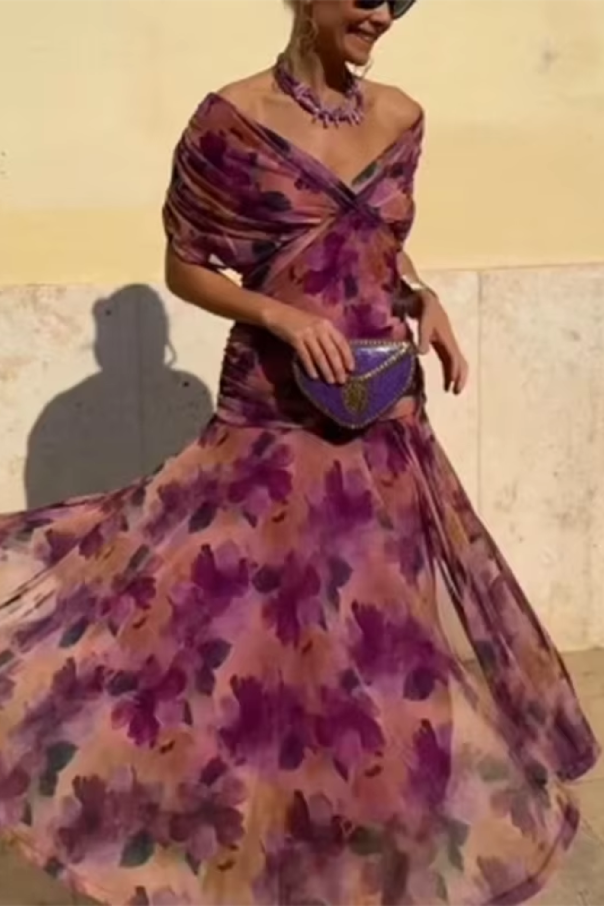 Lady™ – Elegante maxi-jurk met V-hals voor feestelijke gelegenheden