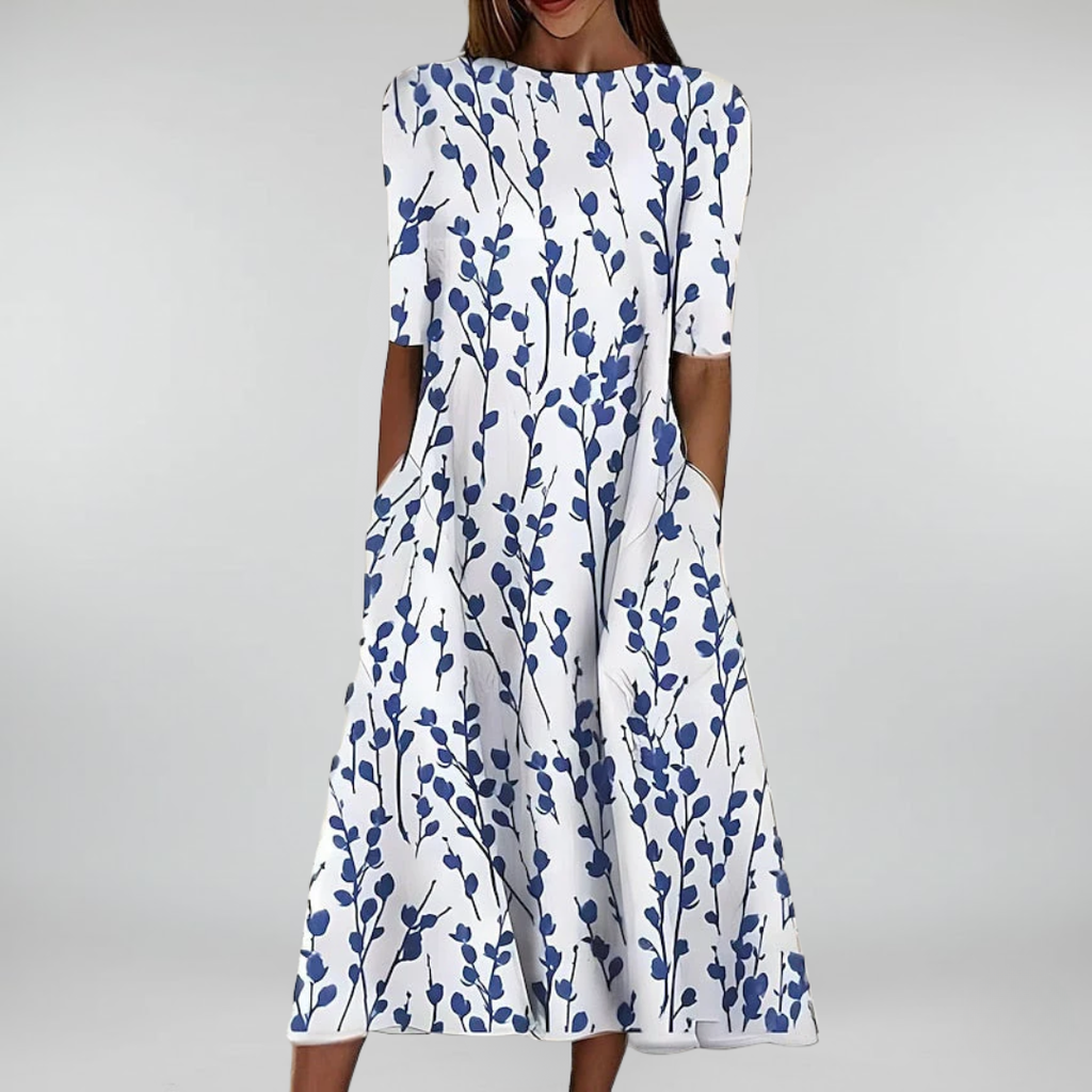 Sela™ – Zomerse midi-jurk met elegante bloemenprint