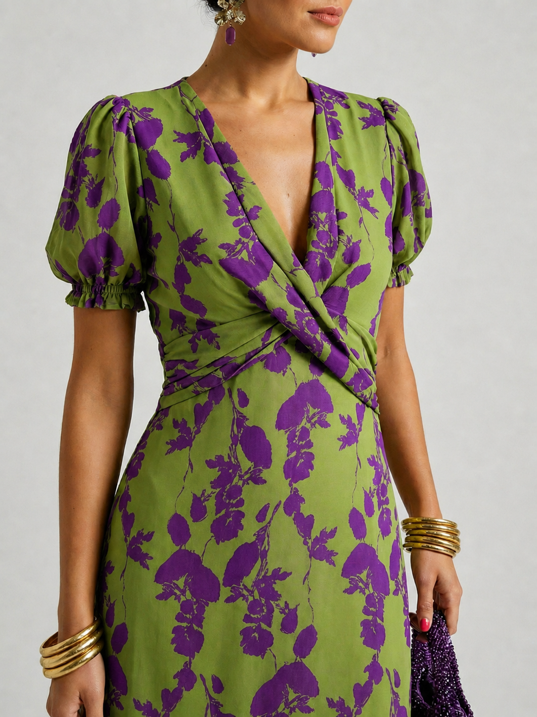 Michaela | Midi-jurk met bloemenprint