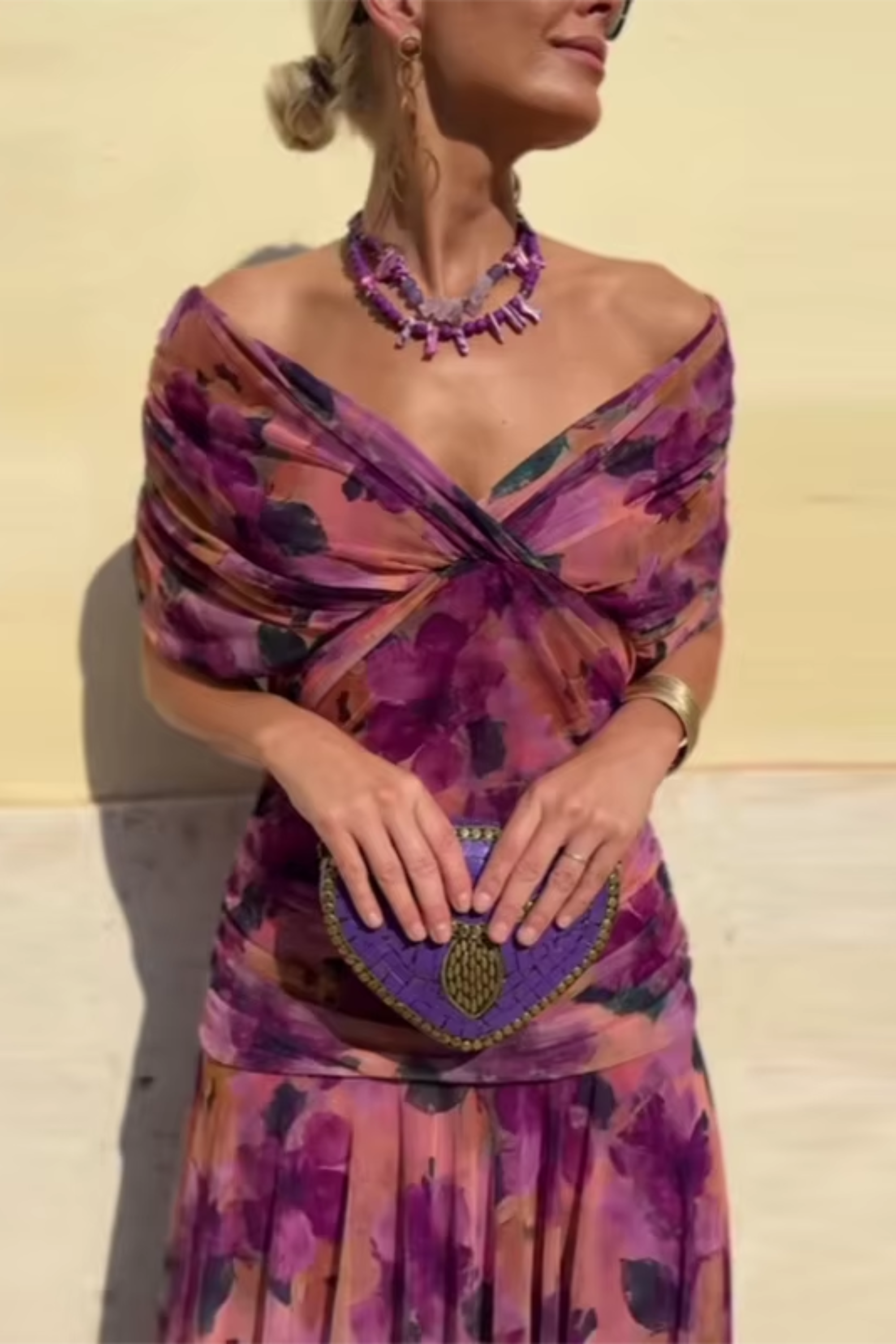 Lady™ – Elegante maxi-jurk met V-hals voor feestelijke gelegenheden