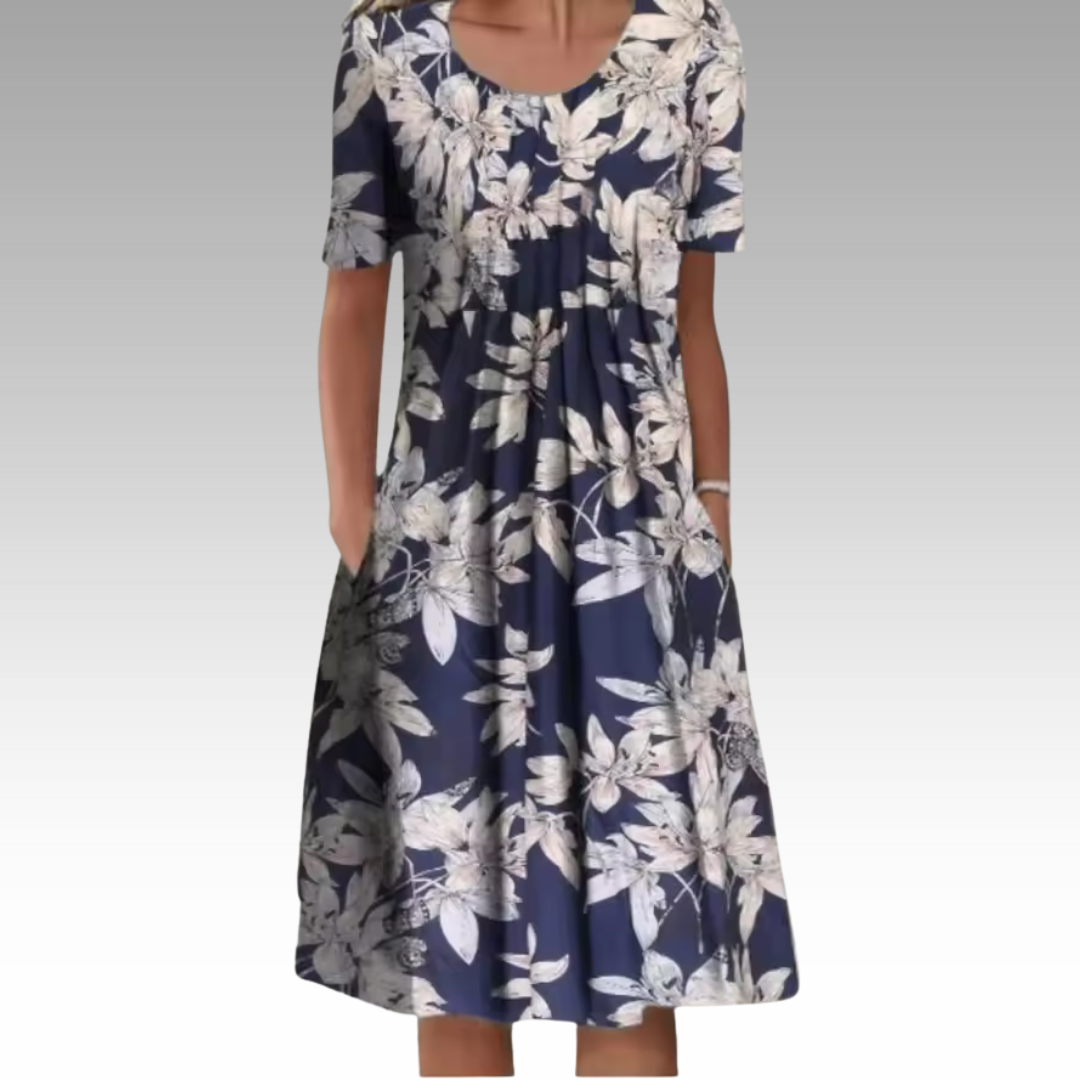Ziva™ – Elegante jurk met bloemenprint en buikbedekking