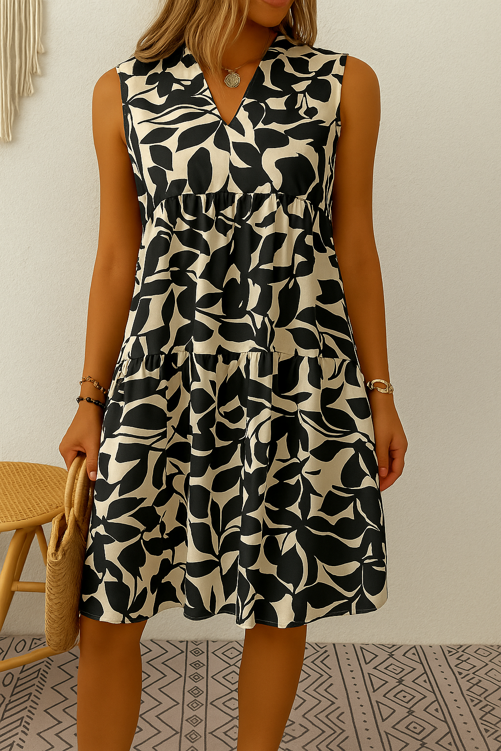 Sunelva™ – Zomers chique midi-jurk