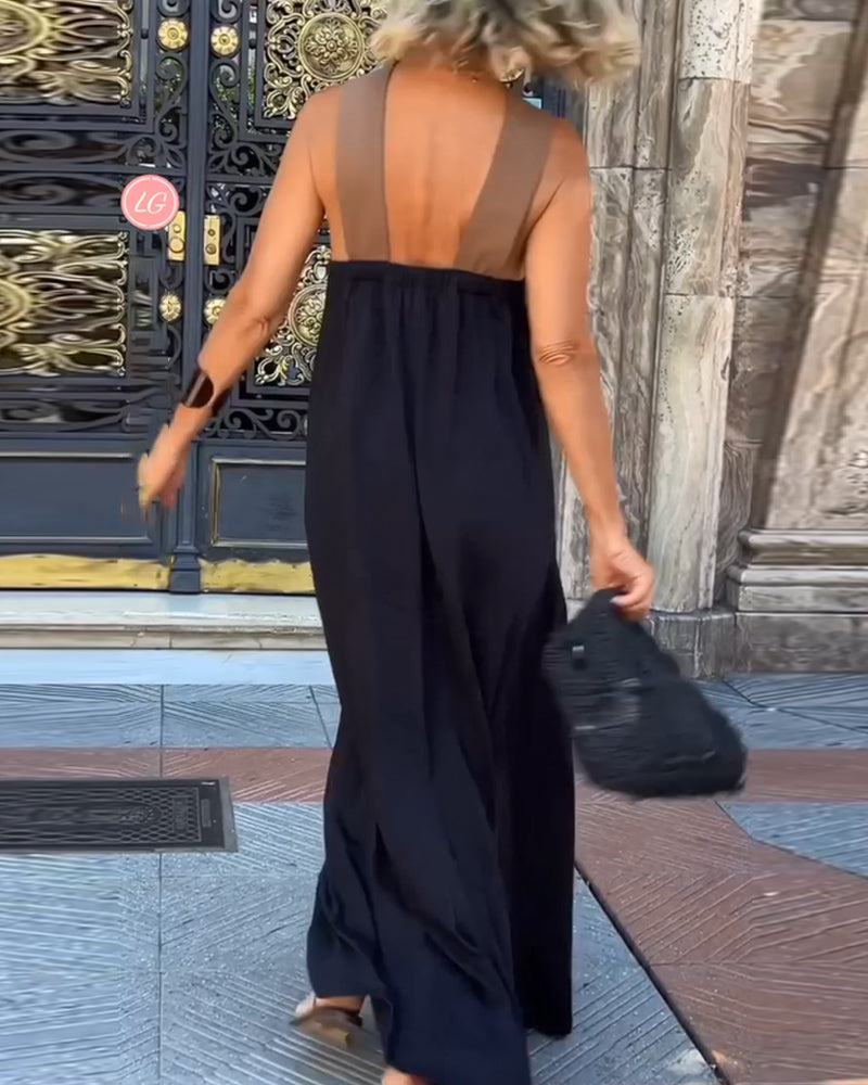 Salve™ – Elegante jurk met contrastkleur