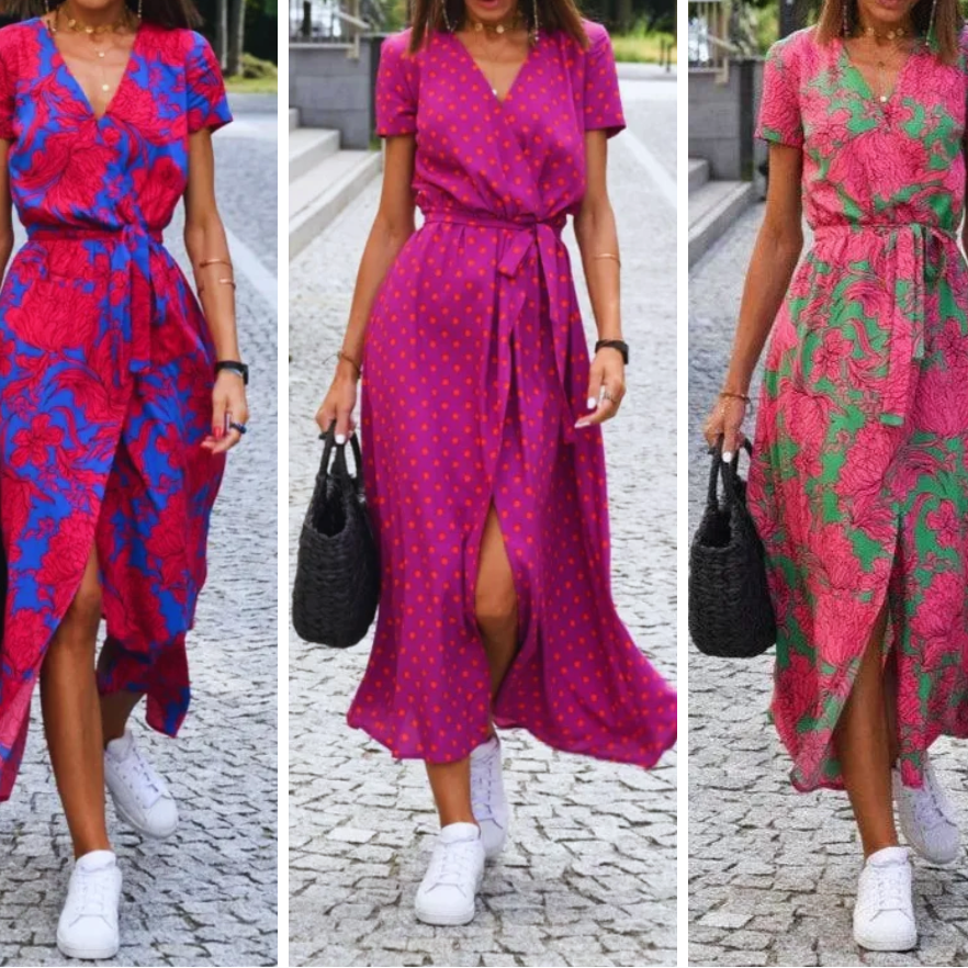Jorlyn™ – Elegante jurk met V-hals en getailleerde pasvorm