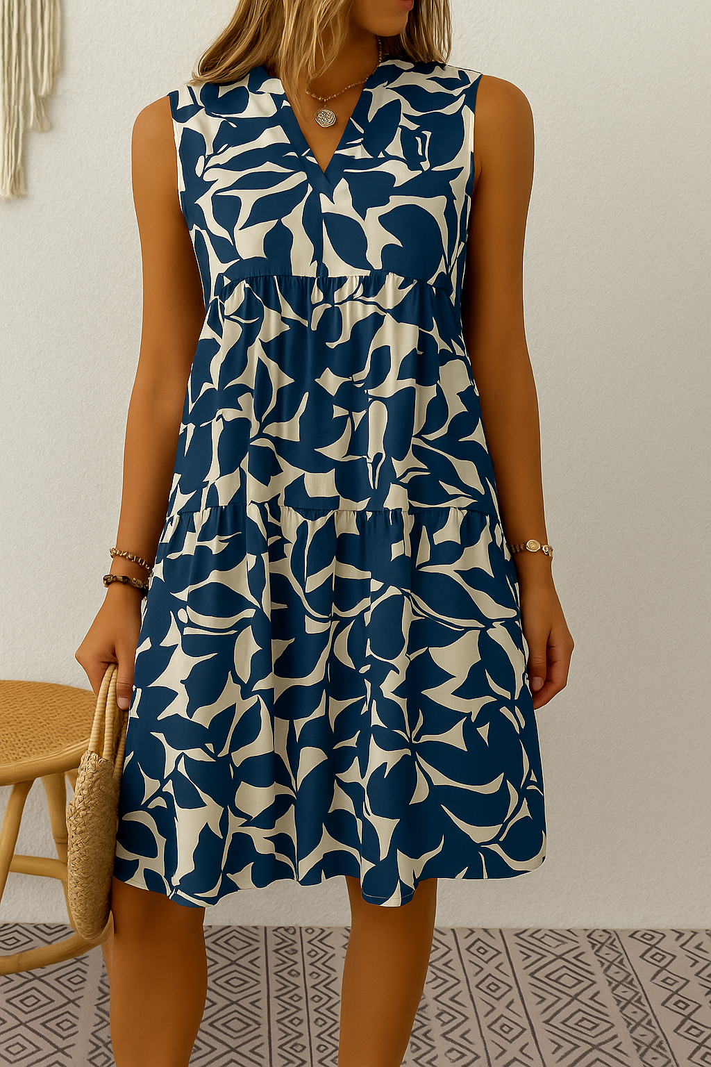 Sunelva™ – Zomers chique midi-jurk