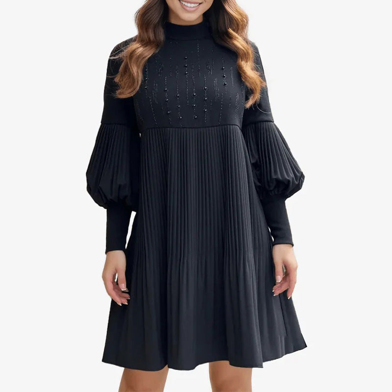Avelyn™ - Elegante plissé-jurk met lantaarnmouwen voor dames