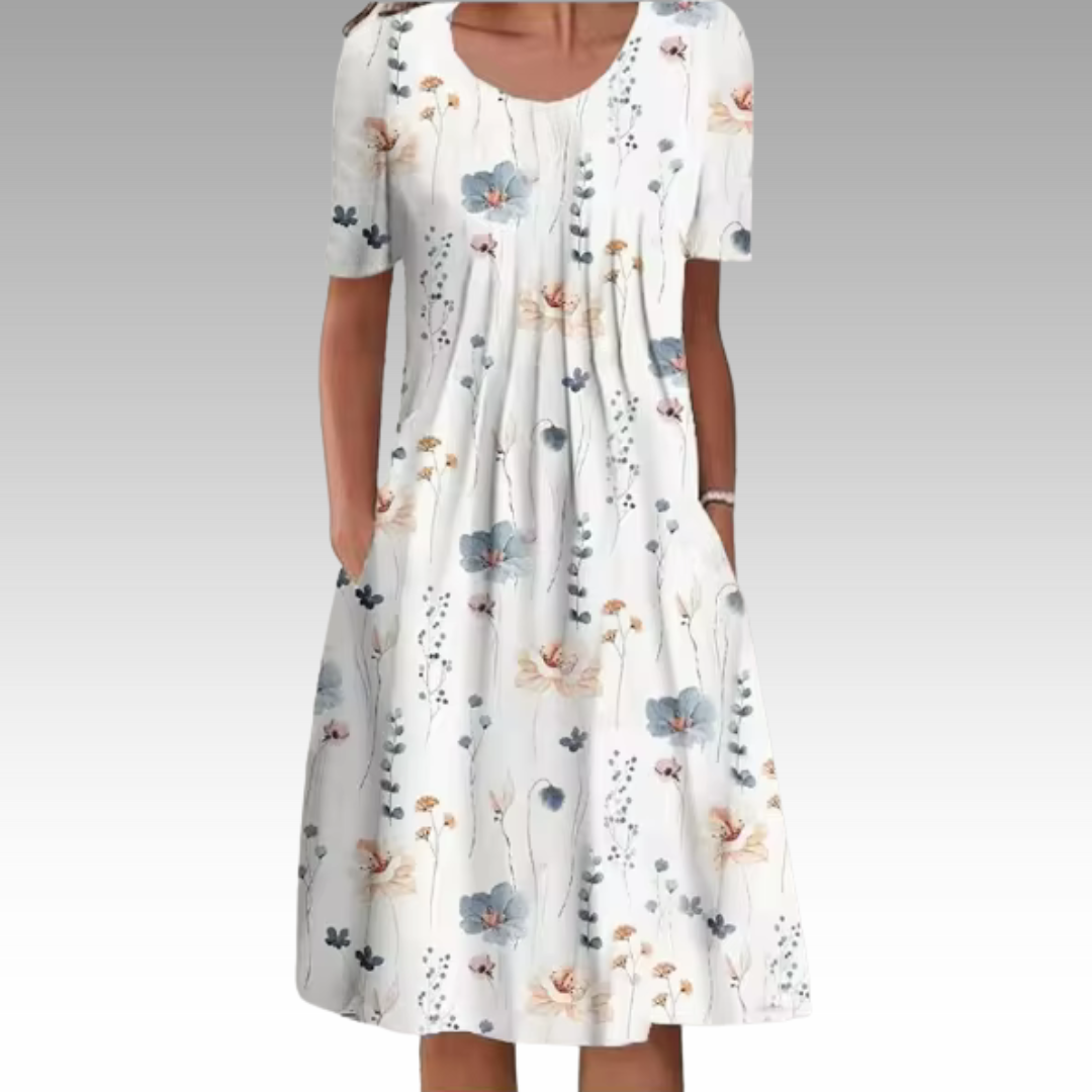 Ziva™ – Elegante jurk met bloemenprint en buikbedekking