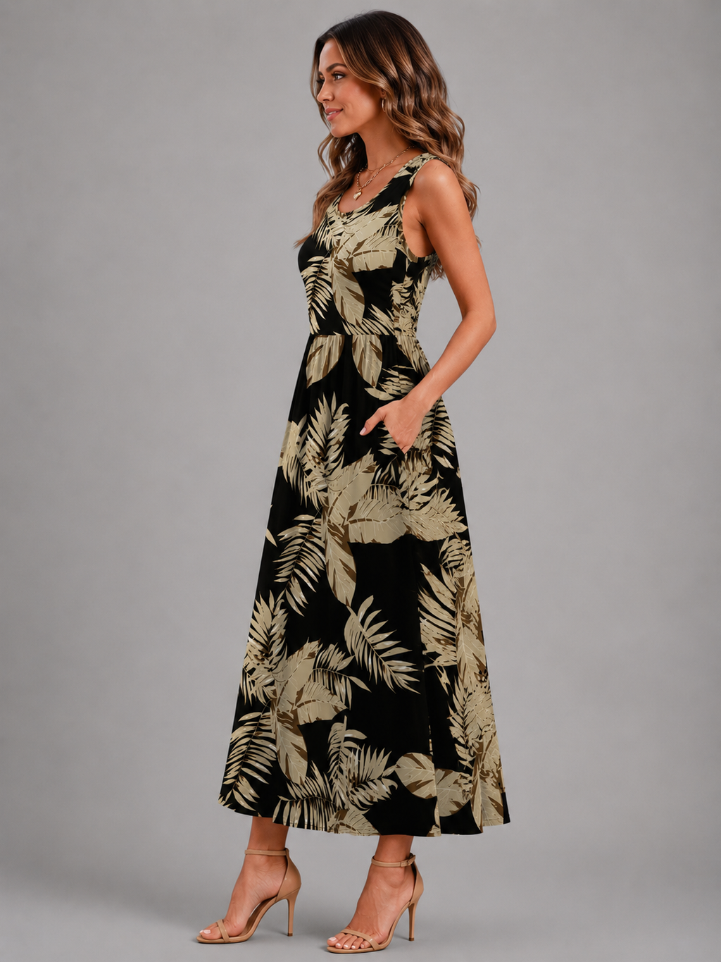 Franziska | Boho midi-jurk met halterhals