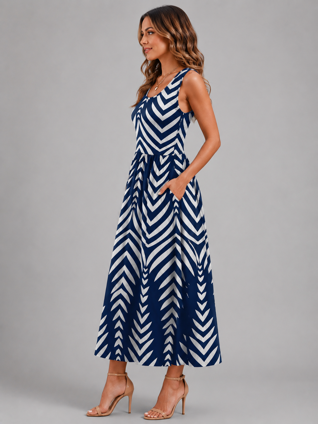 Franziska | Boho midi-jurk met halterhals