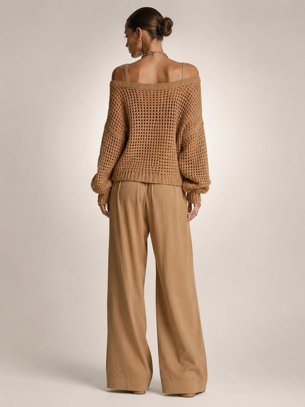 Herta | Tweedelige set met off-shoulder top en wijde broek
