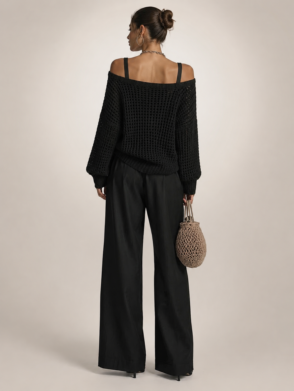 Herta | Tweedelige set met off-shoulder top en wijde broek