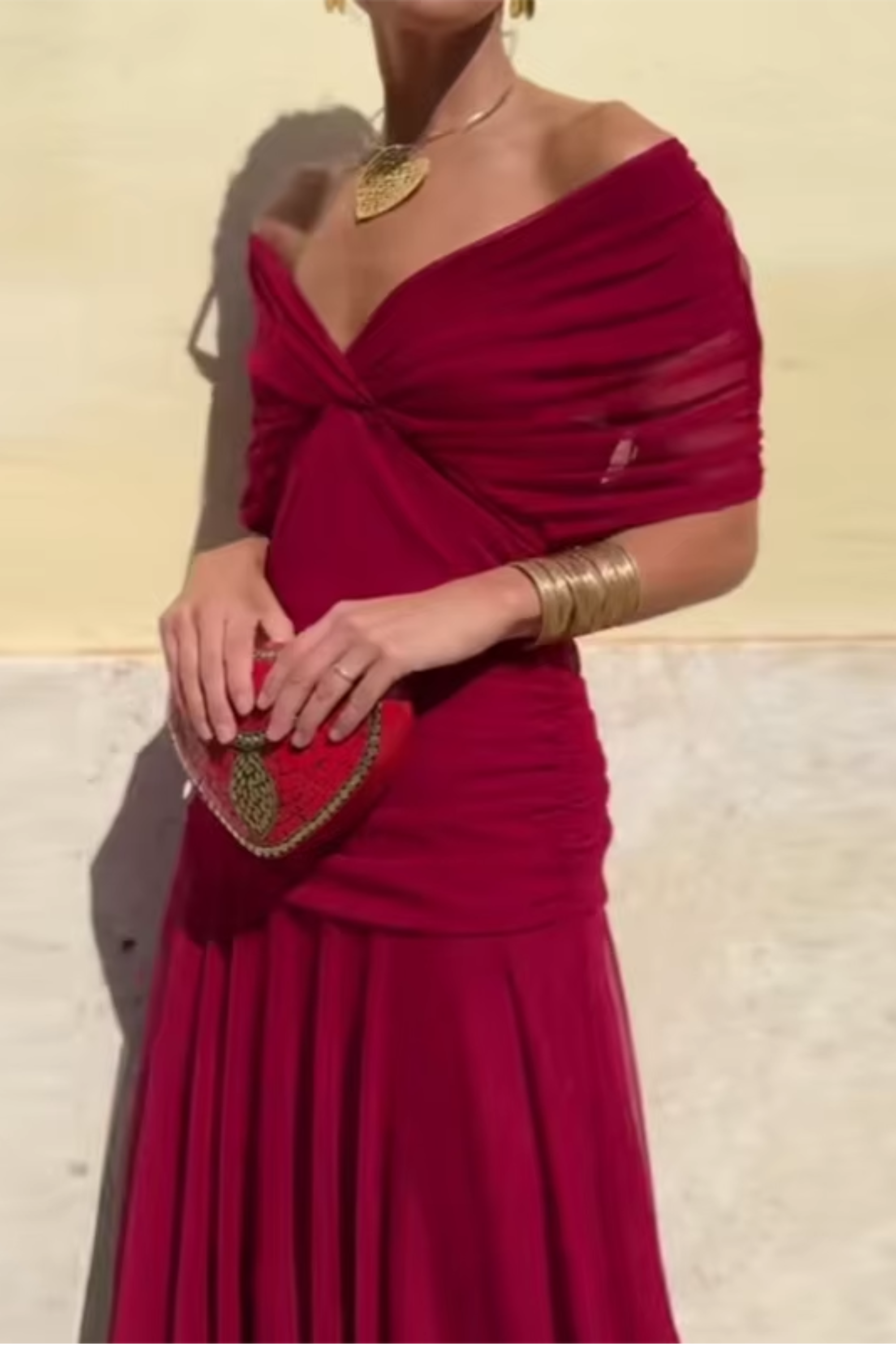 Lady™ – Elegante maxi-jurk met V-hals voor feestelijke gelegenheden