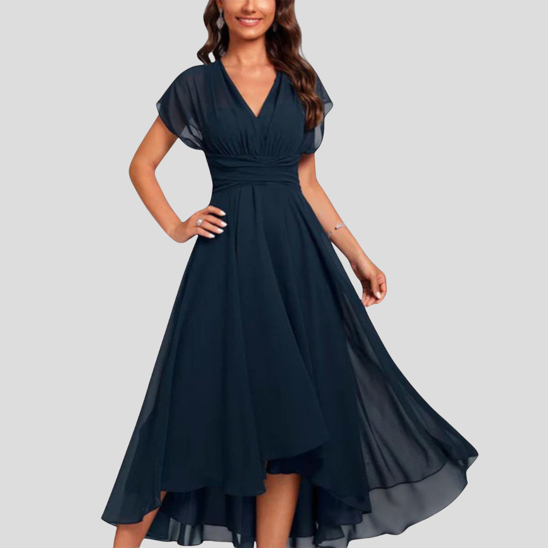 Enid™ – Vloeiende en elegante avondjurk met V-hals