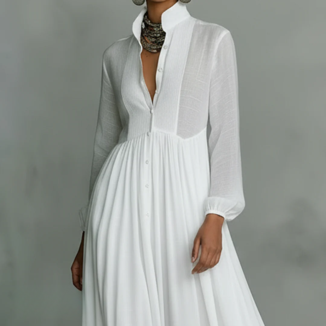 Gail™ – Minimalistische maxi-jurk van katoen