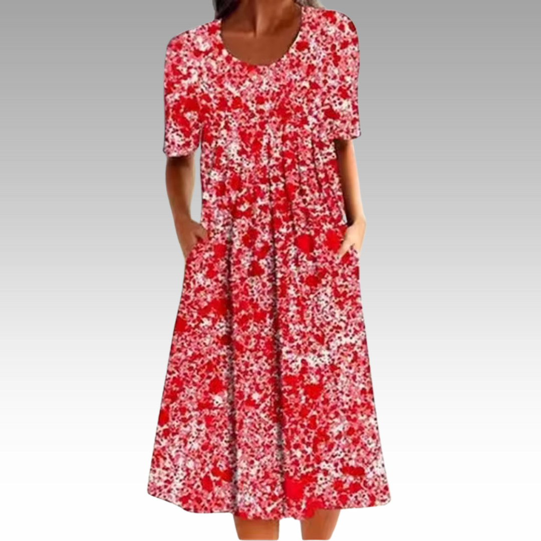 Ziva™ – Elegante jurk met bloemenprint en buikbedekking