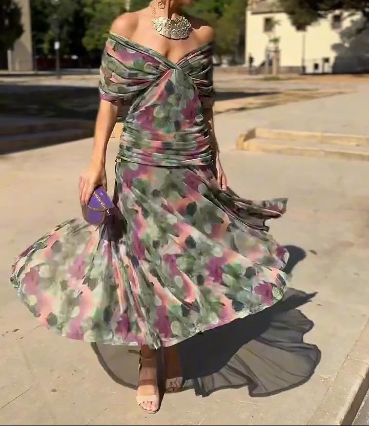 Lady™ – Elegante maxi-jurk met V-hals voor feestelijke gelegenheden