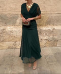 Lady™ – Elegante maxi-jurk met V-hals voor feestelijke gelegenheden