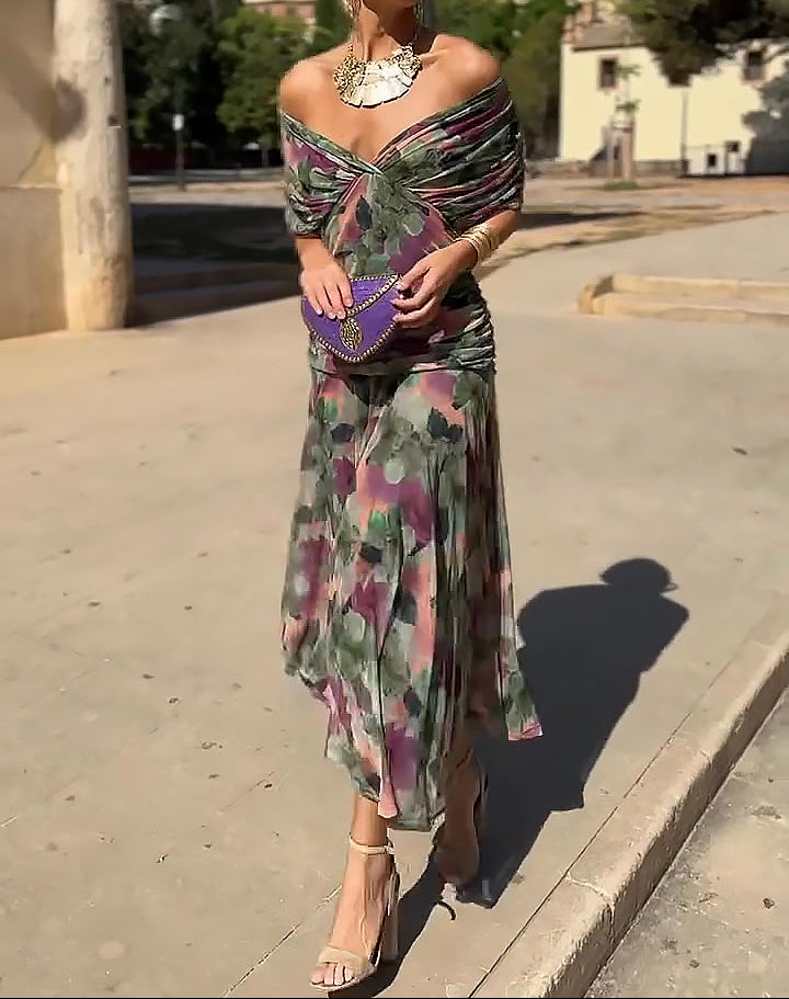 Lady™ – Elegante maxi-jurk met V-hals voor feestelijke gelegenheden