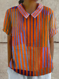 Nina | Geometrisch Gestreept Shirt