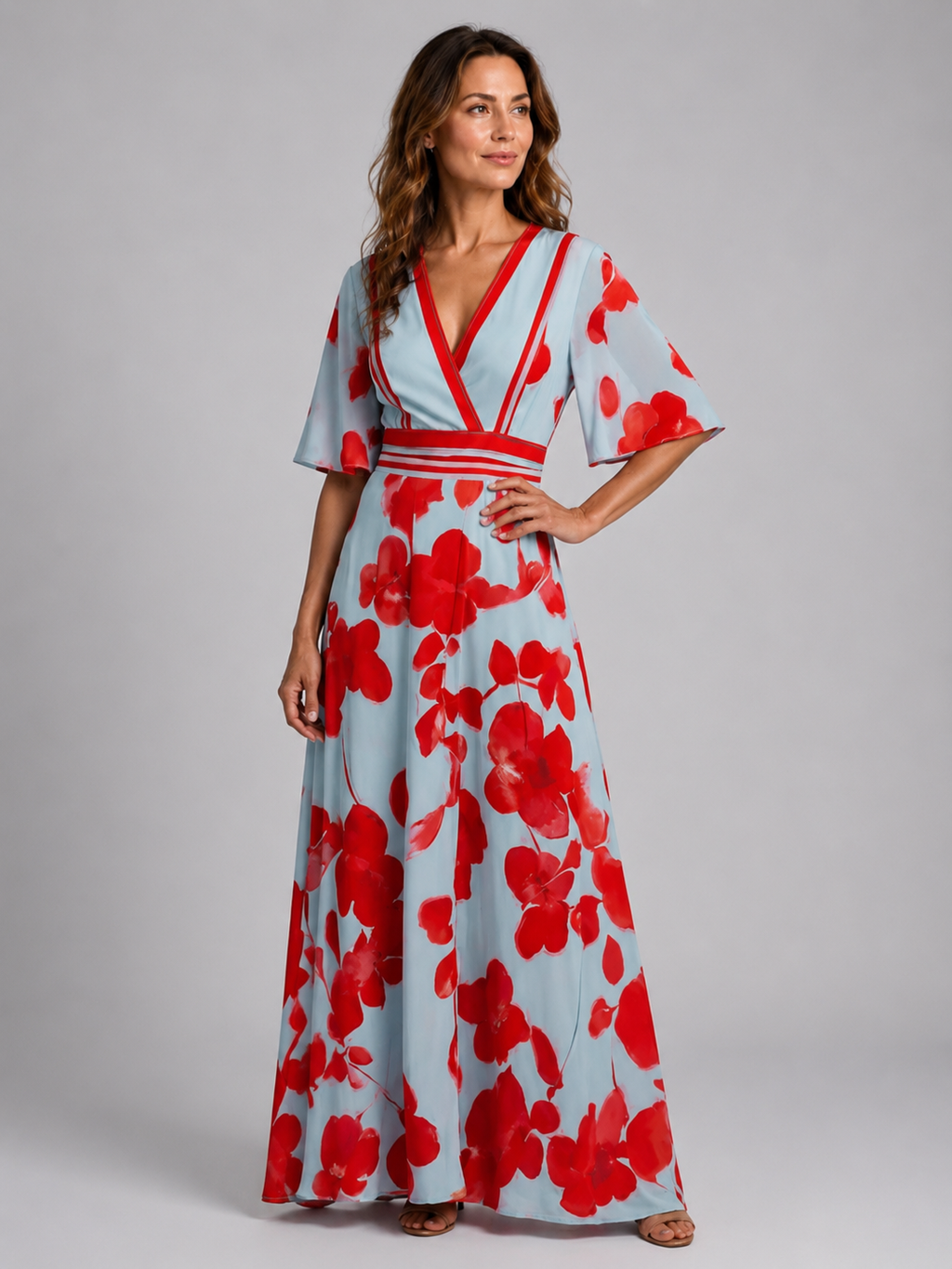 Isabell | Maxi-jurk met V-hals
