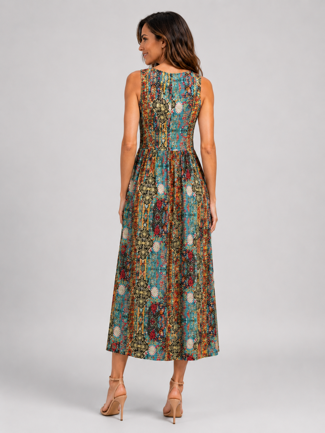 Franziska | Boho midi-jurk met halterhals