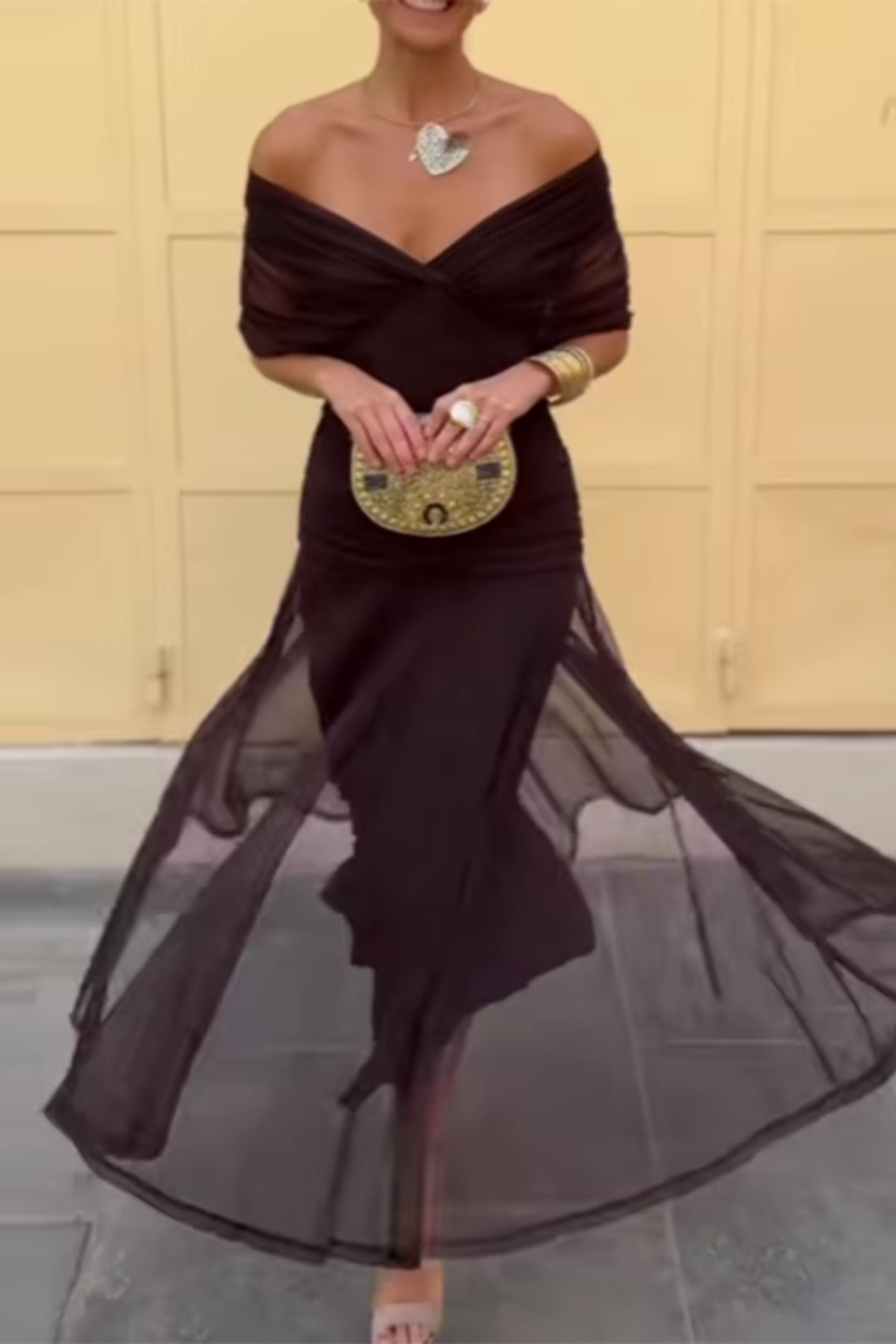 Lady™ – Elegante maxi-jurk met V-hals voor feestelijke gelegenheden
