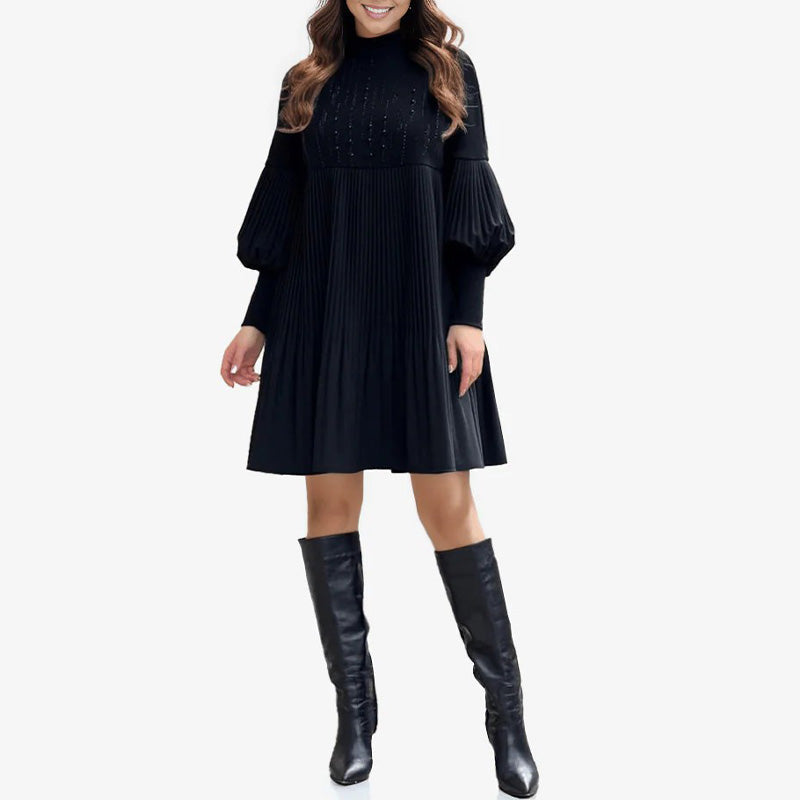 Avelyn™ - Elegante plissé-jurk met lantaarnmouwen voor dames