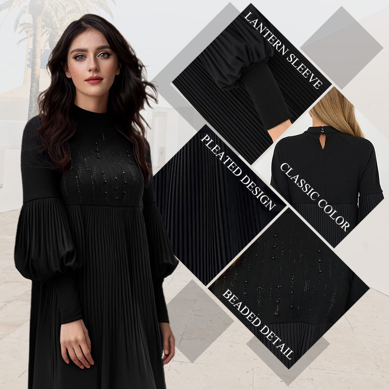 Avelyn™ - Elegante plissé-jurk met lantaarnmouwen voor dames