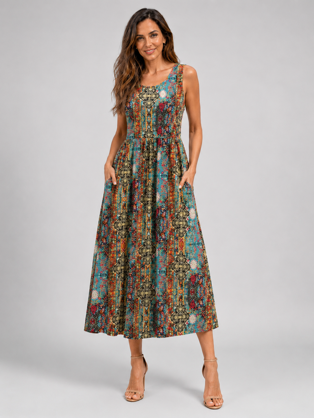 Franziska | Boho midi-jurk met halterhals