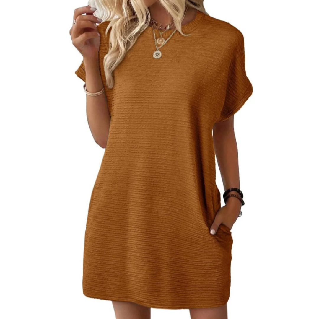 Ivay™ – Minimalistische zomerjurk met ronde hals