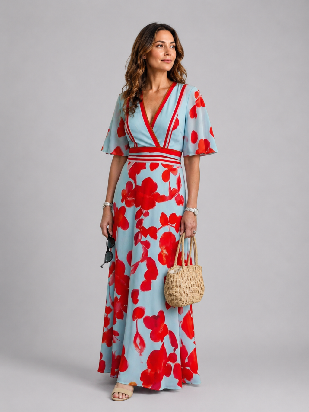 Isabell | Maxi-jurk met V-hals
