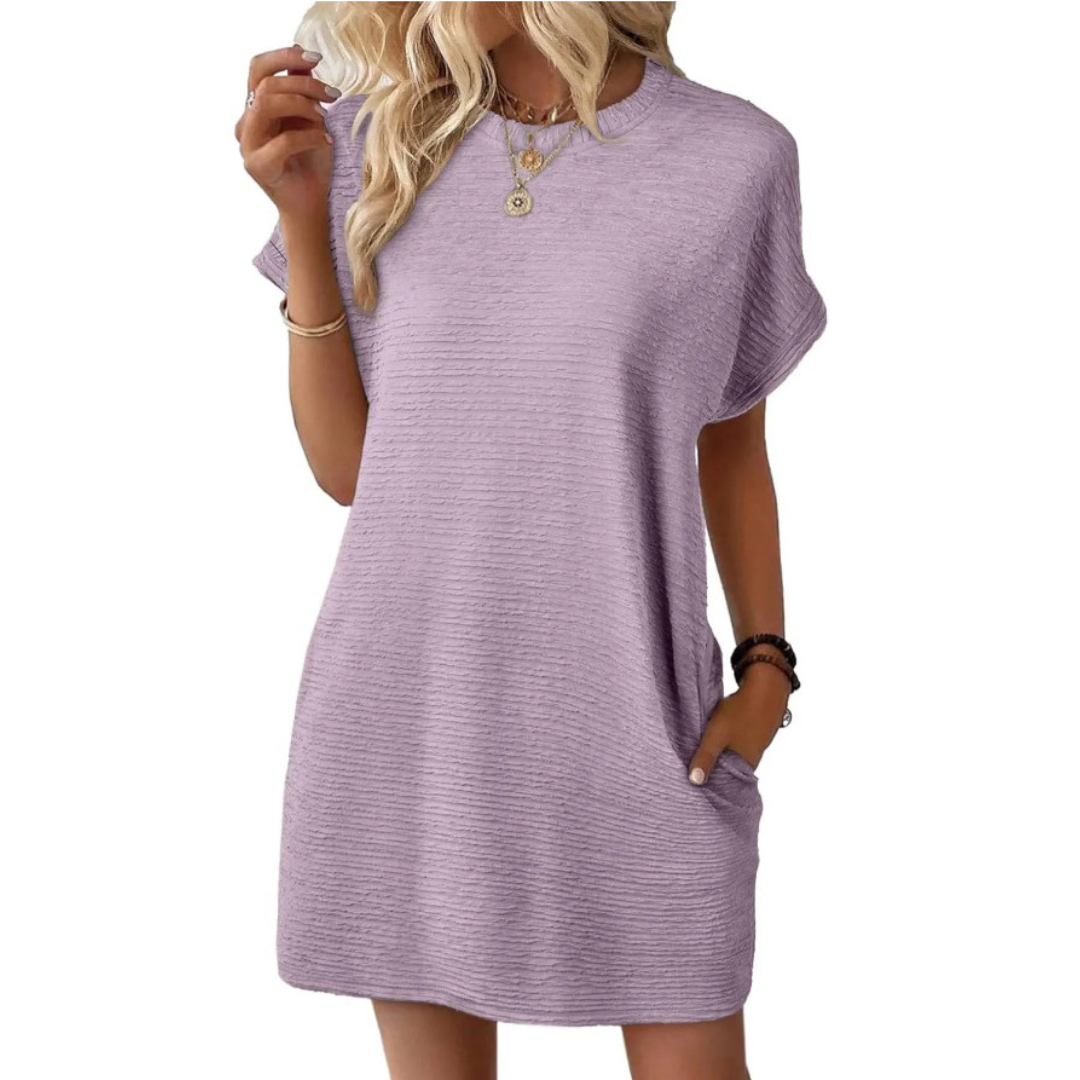 Ivay™ – Minimalistische zomerjurk met ronde hals