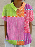 Zoe | Kleurrijk Patchwork Shirt