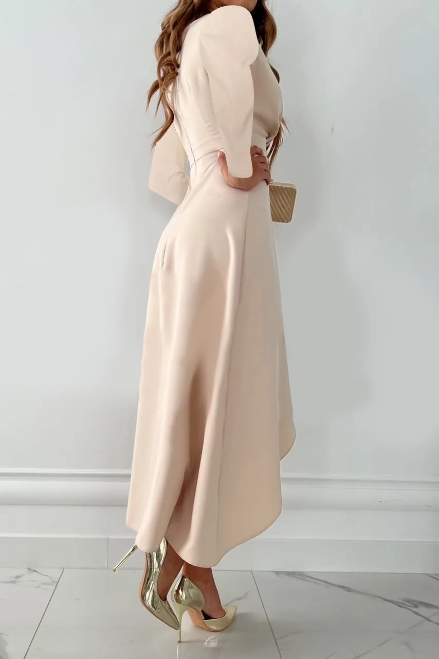 Jurey™ – Elegante midi-jurk met V-hals en split