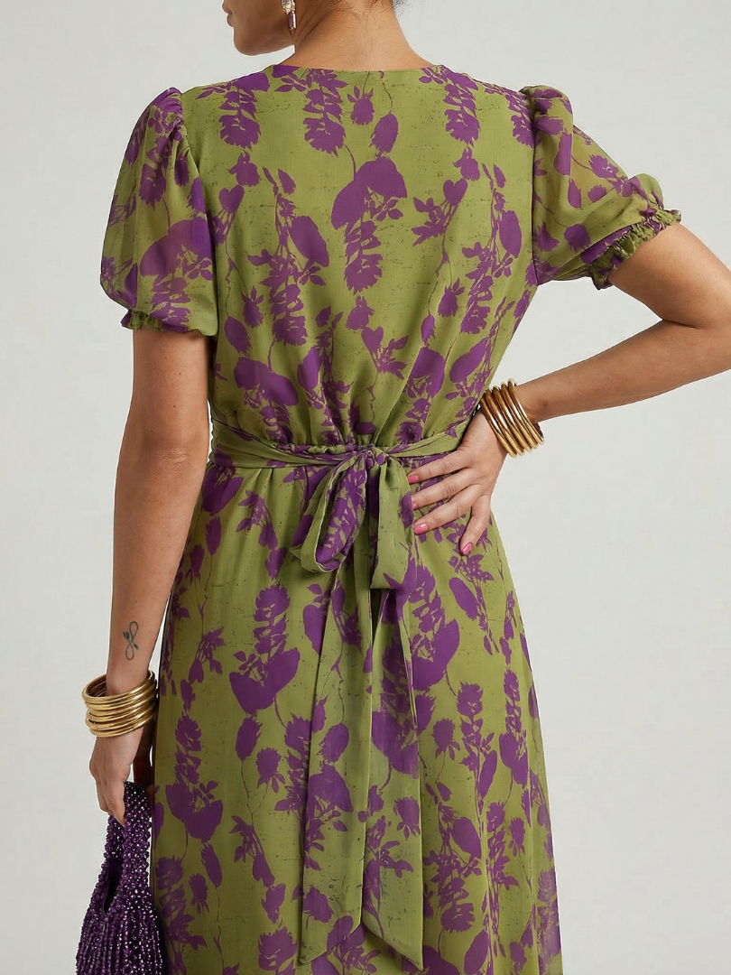 Michaela | Midi-jurk met bloemenprint