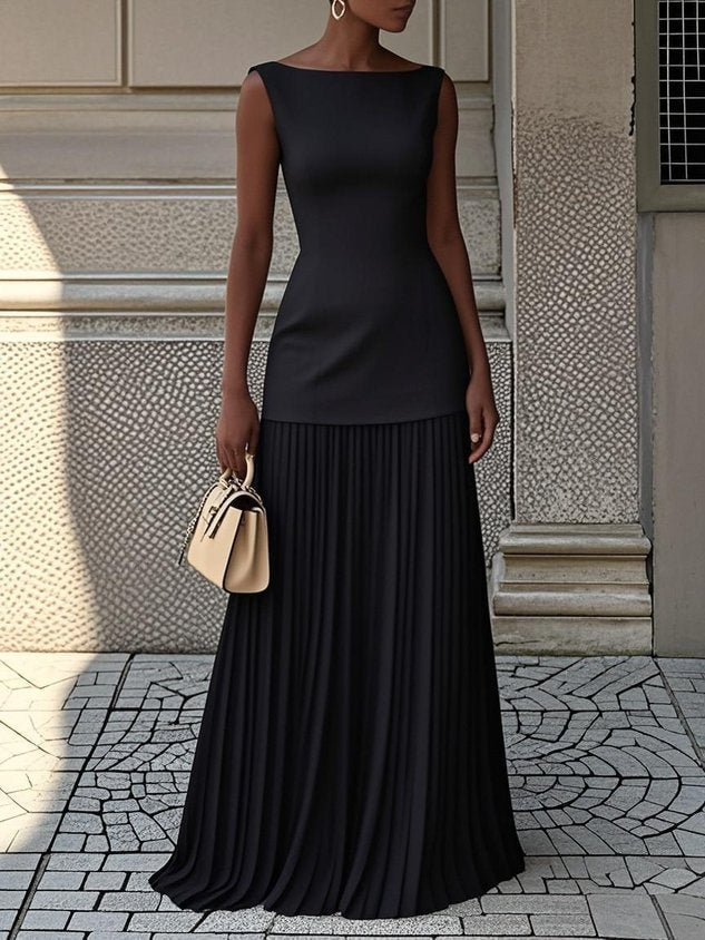 Liviane | Geplooide maxi-jurk